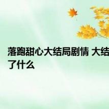 落跑甜心大结局剧情 大结局讲述了什么
