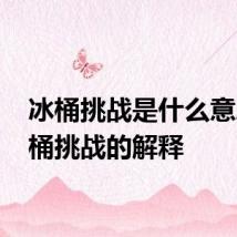 冰桶挑战是什么意思 冰桶挑战的解释