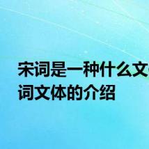 宋词是一种什么文体 宋词文体的介绍