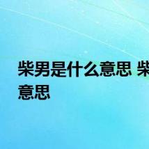 柴男是什么意思 柴男的意思