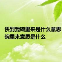 快到我碗里来是什么意思 快到我碗里来意思是什么