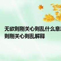 无欲则刚关心则乱什么意思 无欲则刚关心则乱解释