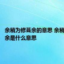余稍为修葺余的意思 余稍为修葺余是什么意思