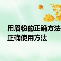 用眉粉的正确方法 眉粉正确使用方法