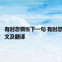 有时忽惆怅下一句 有时忽惆怅原文及翻译