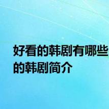 好看的韩剧有哪些 好看的韩剧简介