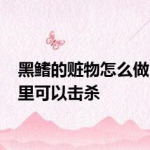 黑鳍的赃物怎么做 在哪里可以击杀