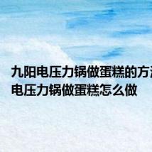 九阳电压力锅做蛋糕的方法 九阳电压力锅做蛋糕怎么做