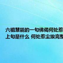 六祖慧能的一句佛偈何处惹尘埃的上句是什么 何处惹尘埃完整句子