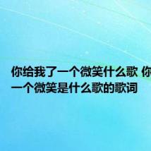 你给我了一个微笑什么歌 你给我了一个微笑是什么歌的歌词