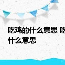吃鸡的什么意思 吃鸡是什么意思