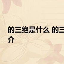 的三绝是什么 的三绝简介