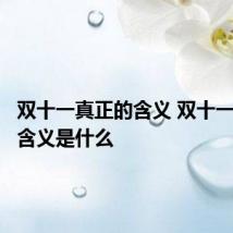 双十一真正的含义 双十一真正的含义是什么