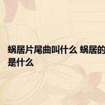 蜗居片尾曲叫什么 蜗居的片尾曲是什么