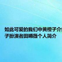 如此可爱的我们中黄橙子介绍 黄橙子扮演者田曦薇个人简介