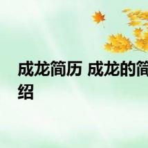 成龙简历 成龙的简单介绍