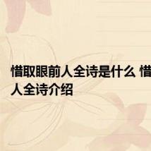 惜取眼前人全诗是什么 惜取眼前人全诗介绍