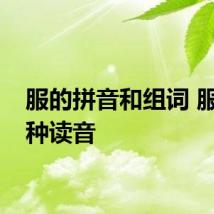 服的拼音和组词 服有几种读音