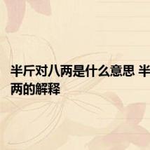 半斤对八两是什么意思 半斤对八两的解释