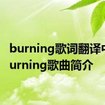 burning歌词翻译中文 burning歌曲简介