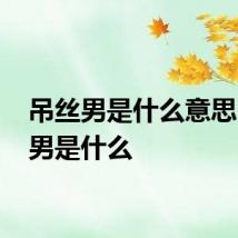 吊丝男是什么意思 吊丝男是什么