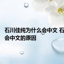 石川佳纯为什么会中文 石川佳纯会中文的原因