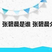 张碧晨是谁 张碧晨介绍