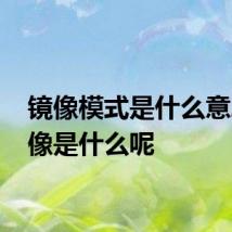镜像模式是什么意思 镜像是什么呢
