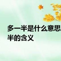 多一半是什么意思 多一半的含义