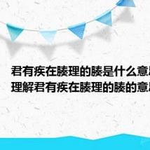 君有疾在腠理的腠是什么意思 怎么理解君有疾在腠理的腠的意思