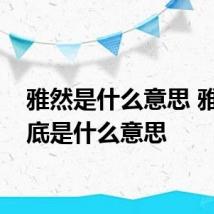 雅然是什么意思 雅然到底是什么意思