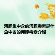 河豚鱼中含的河豚毒素是什么 河豚鱼中含的河豚毒素介绍