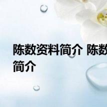 陈数资料简介 陈数个人简介
