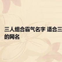 三人组合霸气名字 适合三人组合的网名