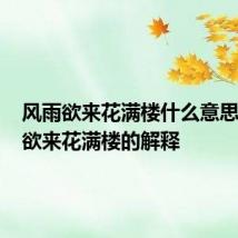 风雨欲来花满楼什么意思? 风雨欲来花满楼的解释