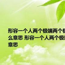 形容一个人两个极端两个极端是什么意思 形容一个人两个极端是什么意思