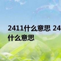 2411什么意思 2411是什么意思