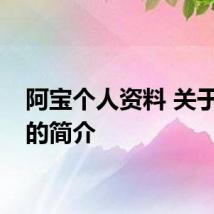 阿宝个人资料 关于阿宝的简介