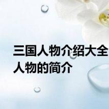 三国人物介绍大全 三国人物的简介