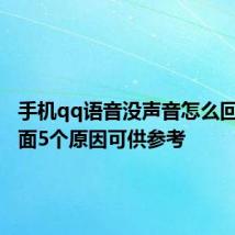 手机qq语音没声音怎么回事? 下面5个原因可供参考