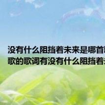 没有什么阻挡着未来是哪首歌 什么歌的歌词有没有什么阻挡着未来