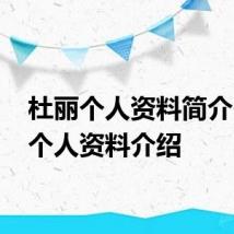 杜丽个人资料简介 杜丽个人资料介绍
