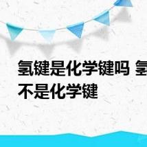 氢键是化学键吗 氢键是不是化学键