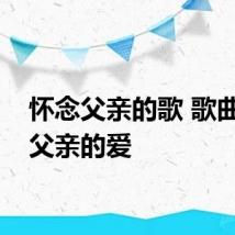 怀念父亲的歌 歌曲唱出父亲的爱