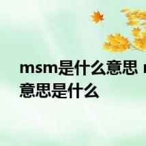 msm是什么意思 msm意思是什么