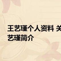 王艺瑾个人资料 关于王艺瑾简介