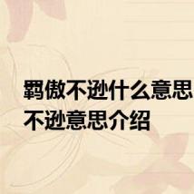羁傲不逊什么意思 羁傲不逊意思介绍