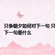 只争朝夕如何对下一句 只争朝夕下一句是什么