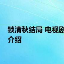 锁清秋结局 电视剧内容介绍