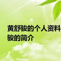 黄舒骏的个人资料 黄舒骏的简介